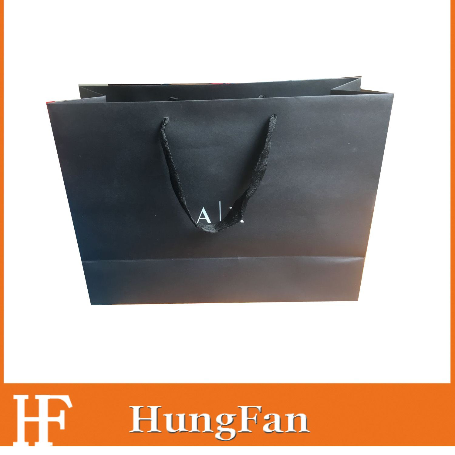 Black Cardboard Fashion Design Gift Custom Shopping Paper Bag with Your Own Logo