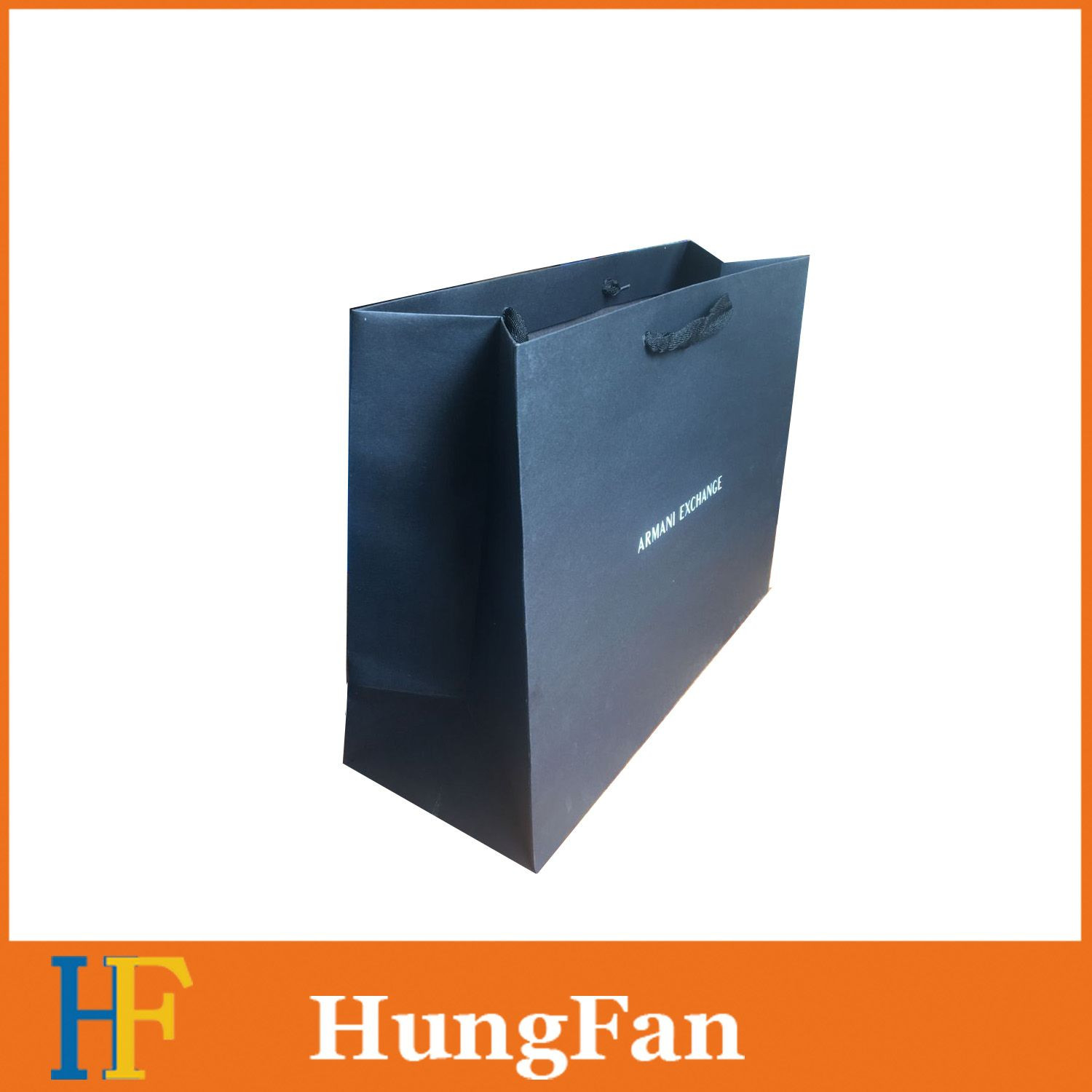 Black Cardboard Fashion Design Gift Custom Shopping Paper Bag with Your Own Logo