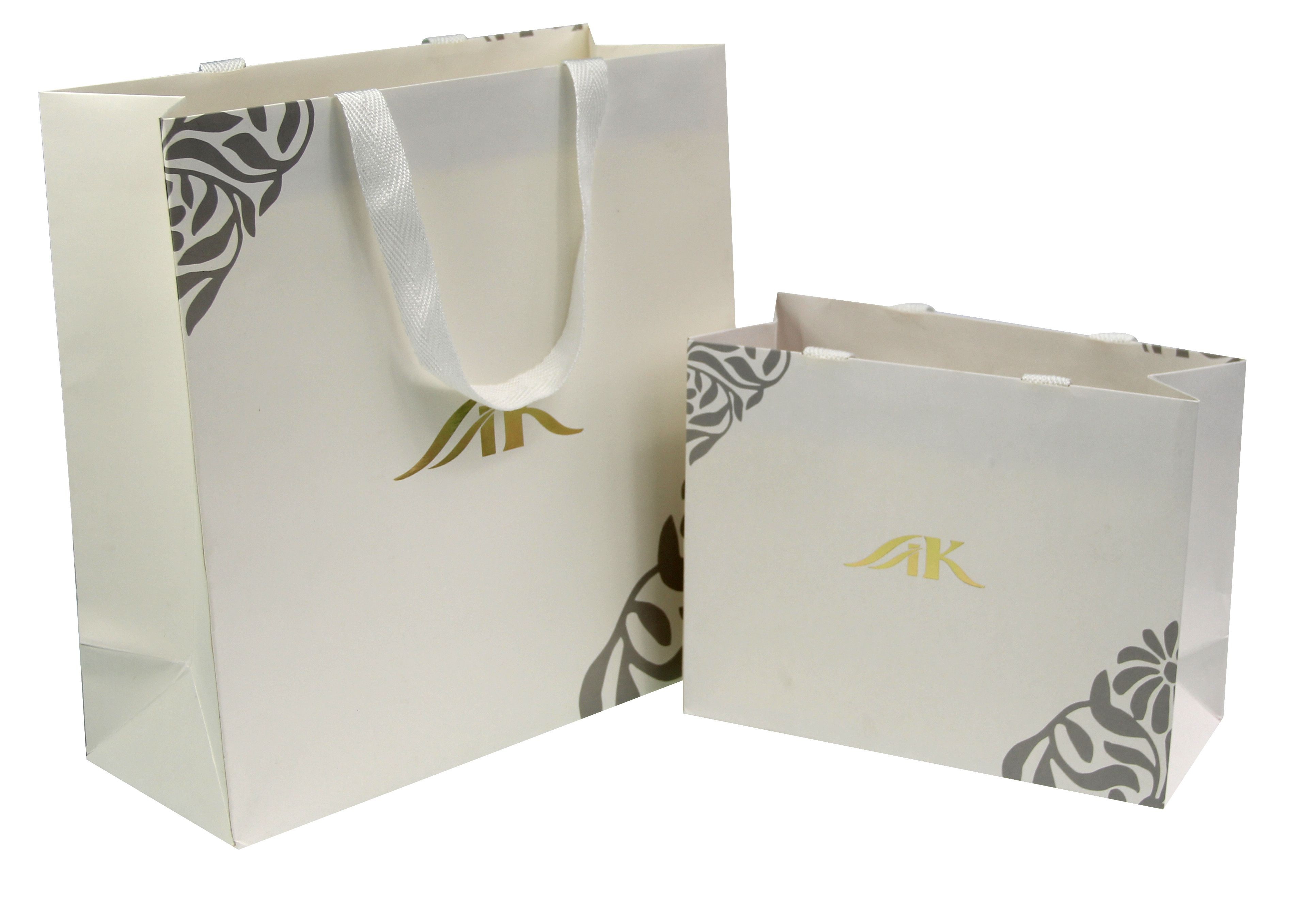 LUXURY PAPER SHOPPING BAG WITH RIBBON HANDLE