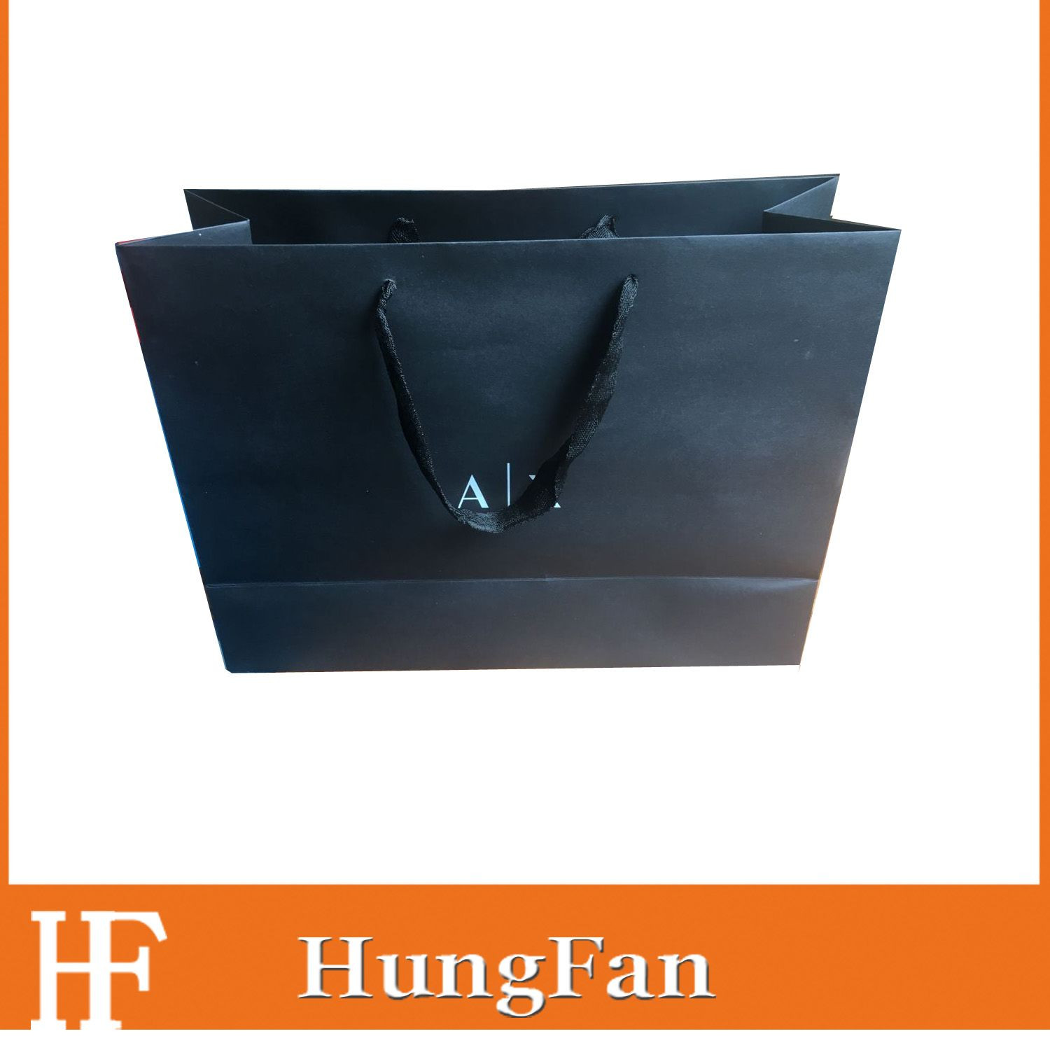 Black Cardboard Fashion Design Gift Custom Shopping Paper Bag with Your Own Logo