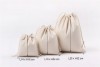 High quality custom printed small canvas cotton muslin drawstring bag