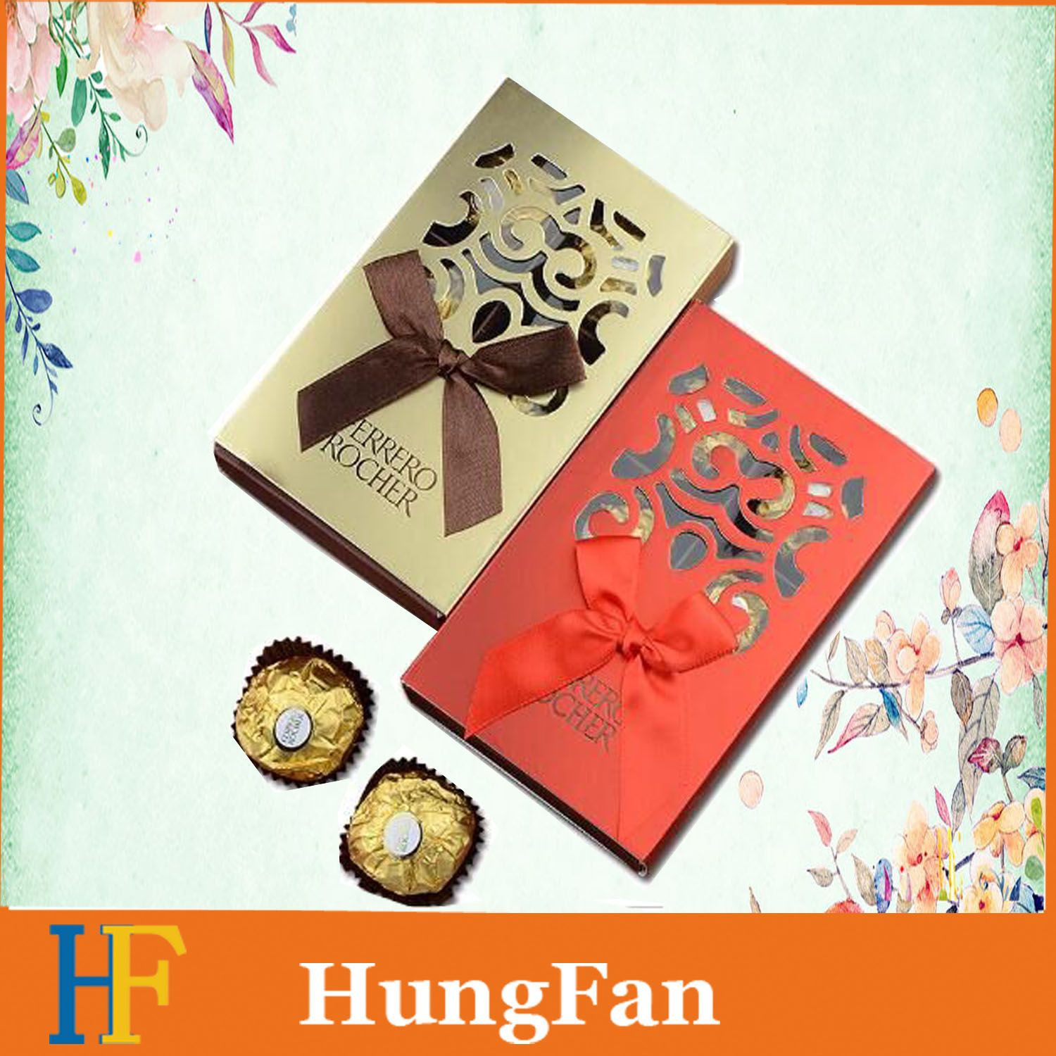 Nice Paper Cardboard Packaging Storage Chocolate Gift Box with Ribbon Tie